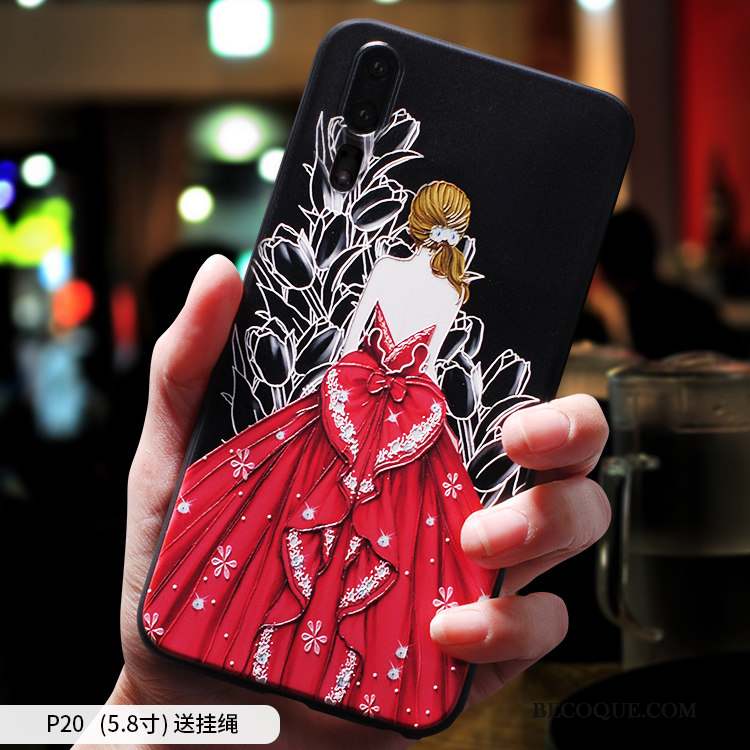 Huawei P20 Coque Tout Compris Fluide Doux Tendance Personnalité Silicone Étui