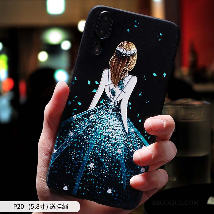 Huawei P20 Coque Tout Compris Fluide Doux Tendance Personnalité Silicone Étui
