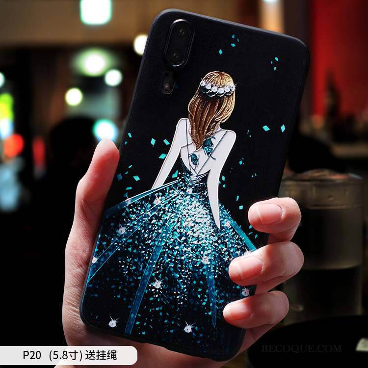 Huawei P20 Coque Tout Compris Fluide Doux Tendance Personnalité Silicone Étui