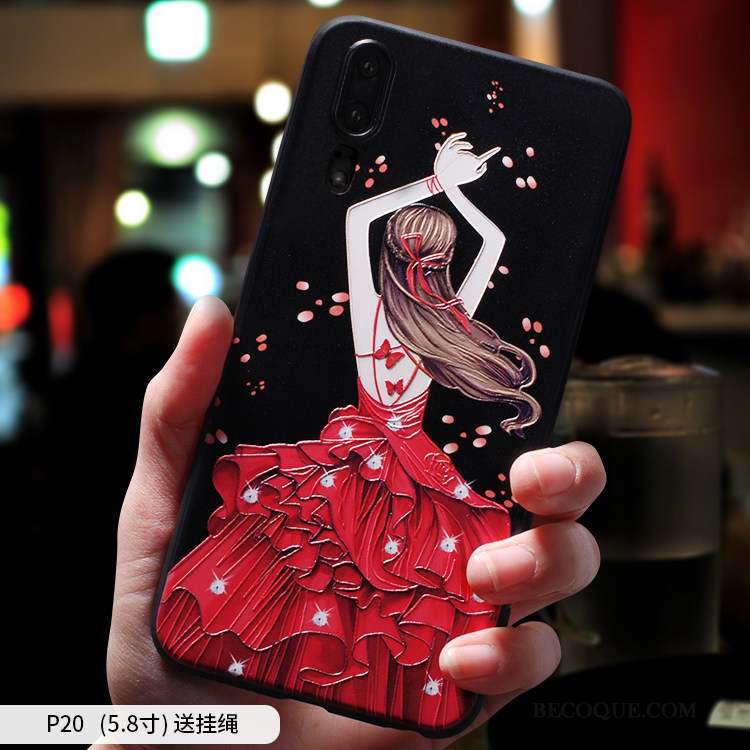 Huawei P20 Coque Tout Compris Fluide Doux Tendance Personnalité Silicone Étui