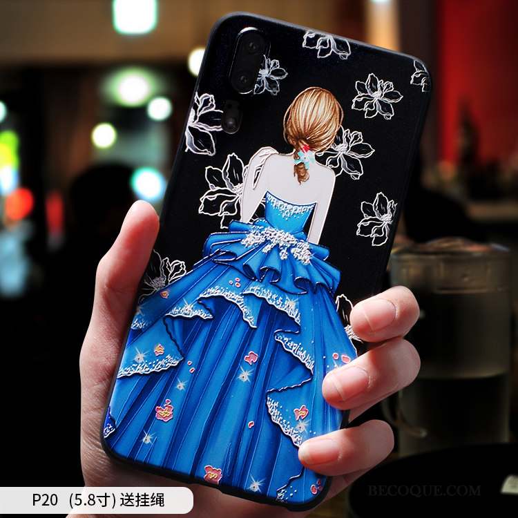 Huawei P20 Coque Tout Compris Fluide Doux Tendance Personnalité Silicone Étui