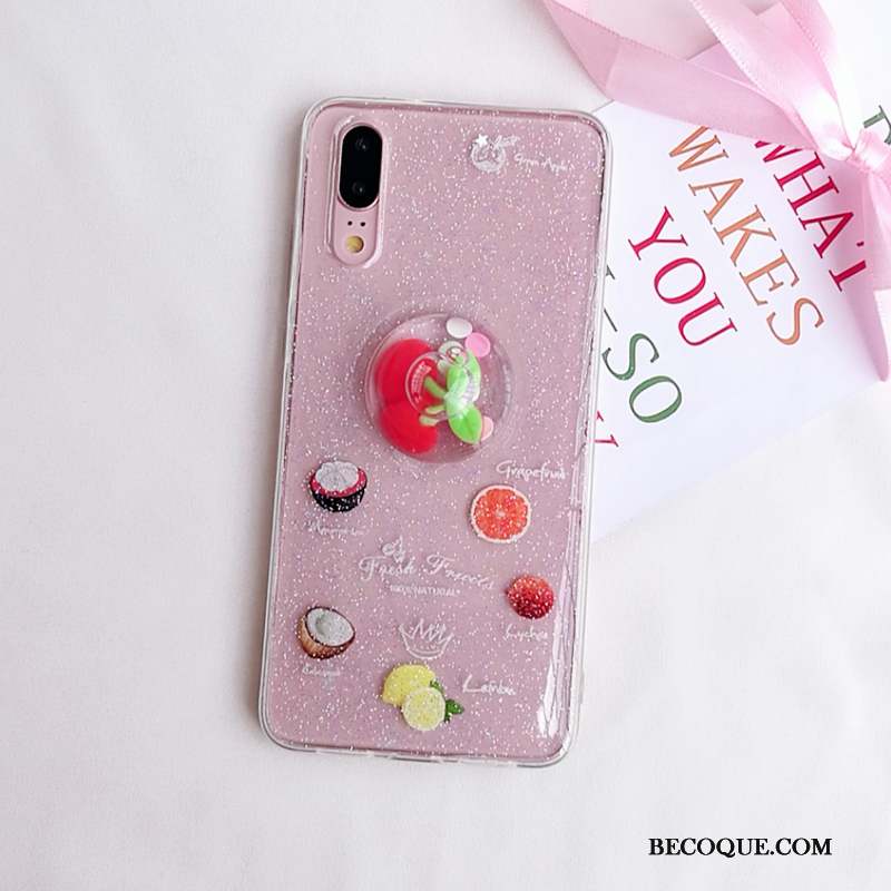 Huawei P20 Fluide Doux Dessin Animé Étui Coque De Téléphone Fruit Charmant