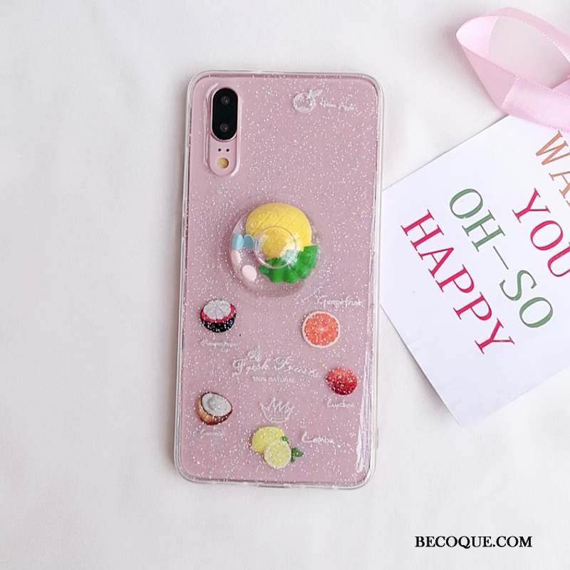 Huawei P20 Fluide Doux Dessin Animé Étui Coque De Téléphone Fruit Charmant