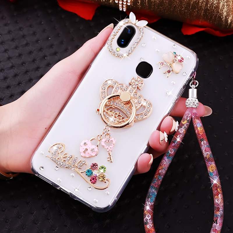 Huawei P20 Lite Coque Anneau Strass Personnalité Créatif Ornements Suspendus Fluide Doux