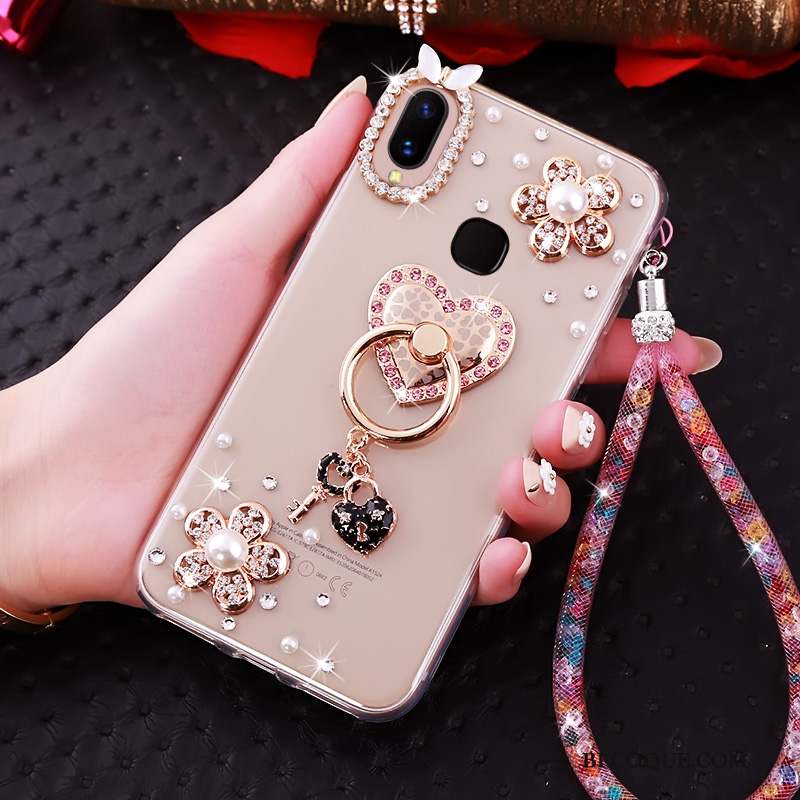 Huawei P20 Lite Coque Anneau Strass Personnalité Créatif Ornements Suspendus Fluide Doux