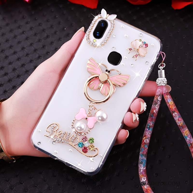 Huawei P20 Lite Coque Anneau Strass Personnalité Créatif Ornements Suspendus Fluide Doux