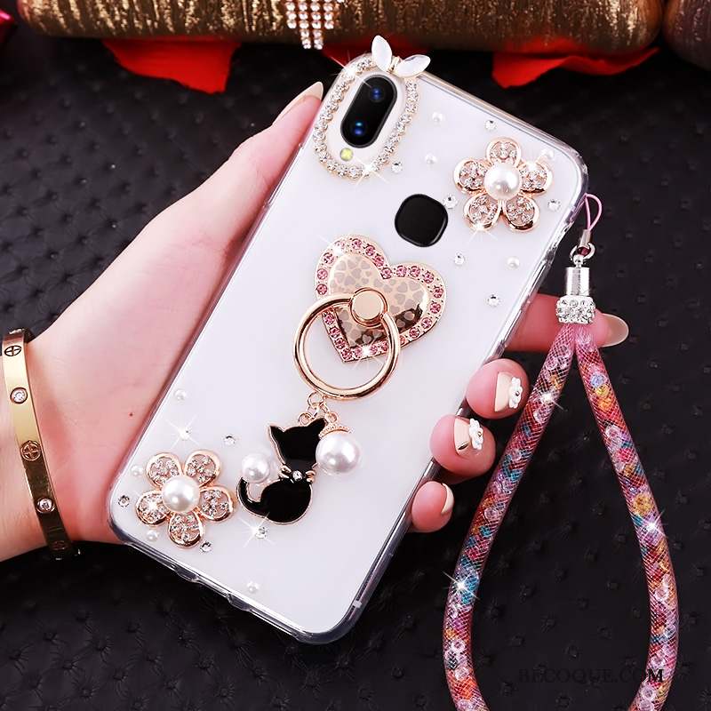 Huawei P20 Lite Coque Anneau Strass Personnalité Créatif Ornements Suspendus Fluide Doux