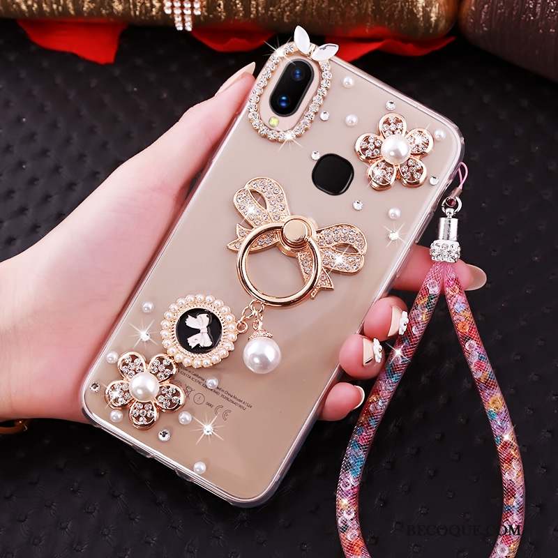 Huawei P20 Lite Coque Anneau Strass Personnalité Créatif Ornements Suspendus Fluide Doux