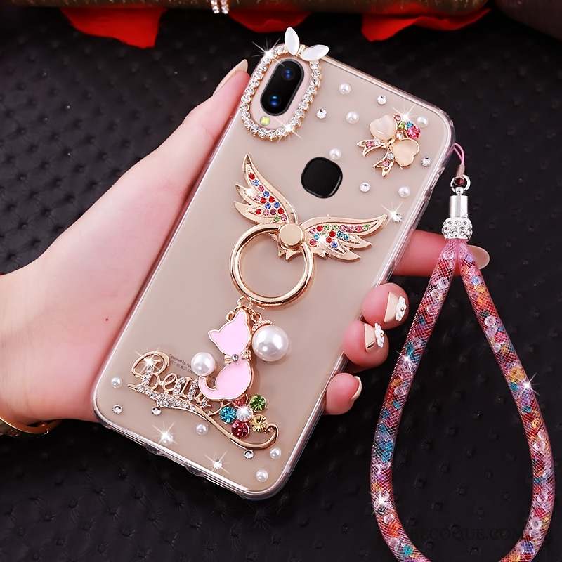 Huawei P20 Lite Coque Anneau Strass Personnalité Créatif Ornements Suspendus Fluide Doux