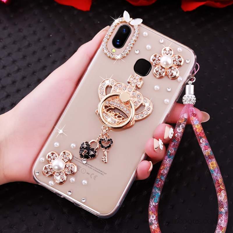 Huawei P20 Lite Coque Anneau Strass Personnalité Créatif Ornements Suspendus Fluide Doux