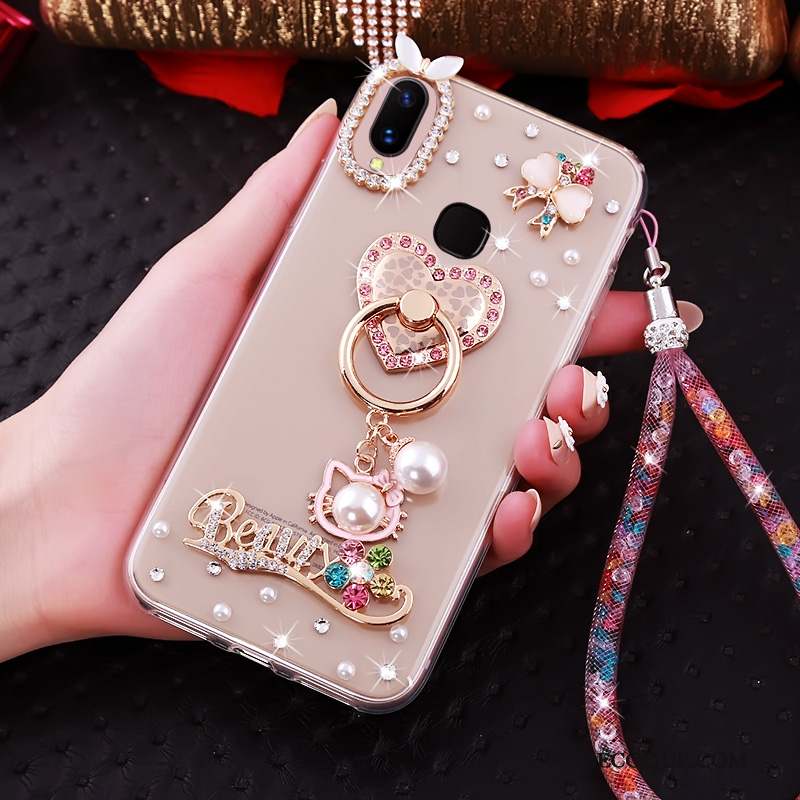 Huawei P20 Lite Coque Anneau Strass Personnalité Créatif Ornements Suspendus Fluide Doux