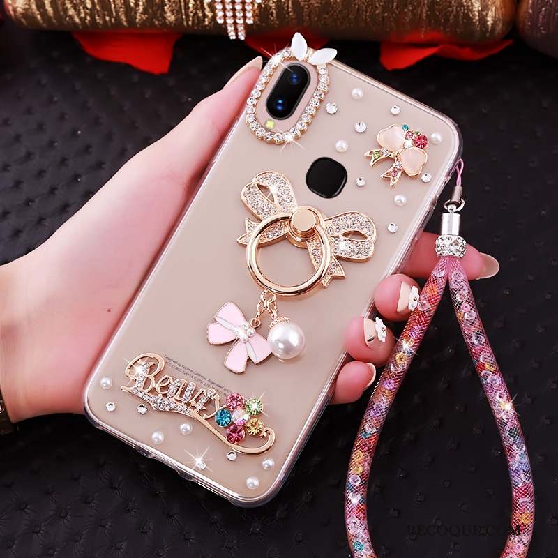 Huawei P20 Lite Coque Anneau Strass Personnalité Créatif Ornements Suspendus Fluide Doux