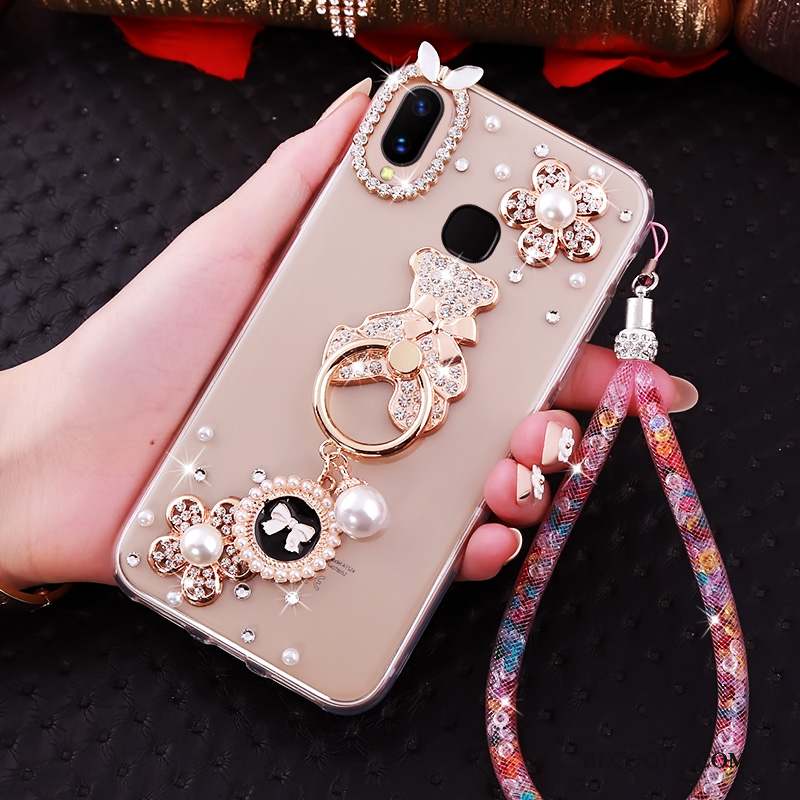 Huawei P20 Lite Coque Anneau Strass Personnalité Créatif Ornements Suspendus Fluide Doux