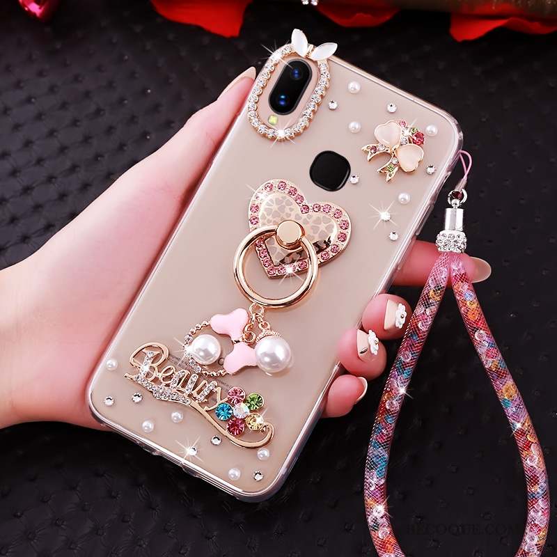 Huawei P20 Lite Coque Anneau Strass Personnalité Créatif Ornements Suspendus Fluide Doux