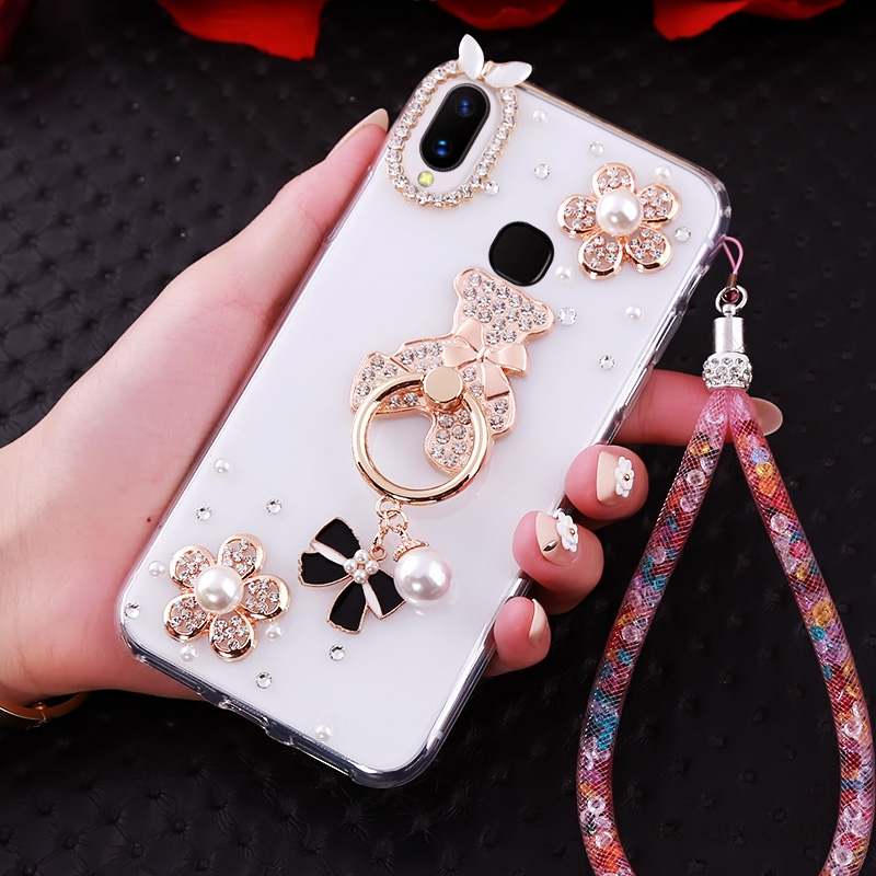 Huawei P20 Lite Coque Anneau Strass Personnalité Créatif Ornements Suspendus Fluide Doux