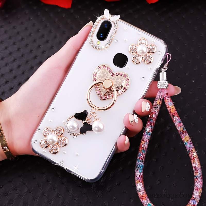 Huawei P20 Lite Coque Anneau Strass Personnalité Créatif Ornements Suspendus Fluide Doux