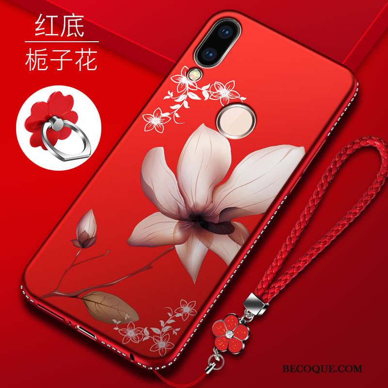 Huawei P20 Lite Coque Charmant Tout Compris Net Rouge Marque De Tendance Noir Fluide Doux