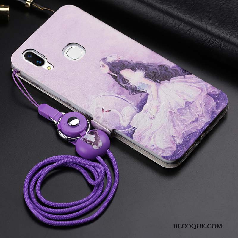 Huawei P20 Lite Coque De Téléphone Housse Violet Étui En Cuir Incassable