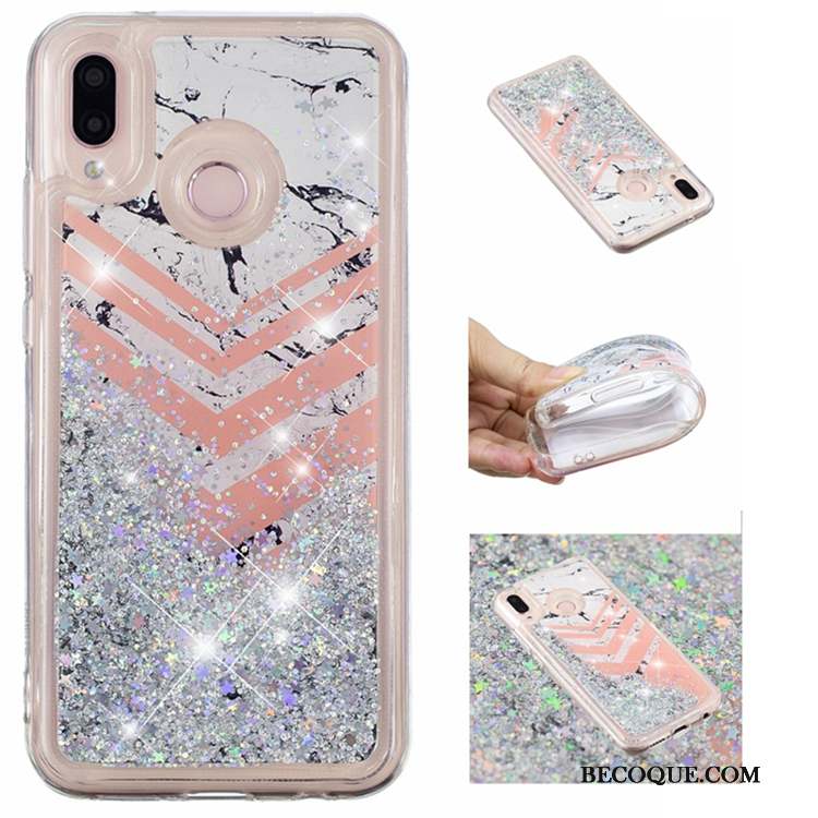 Huawei P20 Lite Coque Étui Incassable Liquide Nouveau Quicksand Étoile