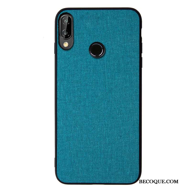 Huawei P20 Lite Incassable Fluide Doux Coque De Téléphone Étui Vert Tissu