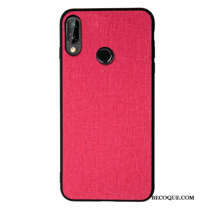 Huawei P20 Lite Incassable Fluide Doux Coque De Téléphone Étui Vert Tissu