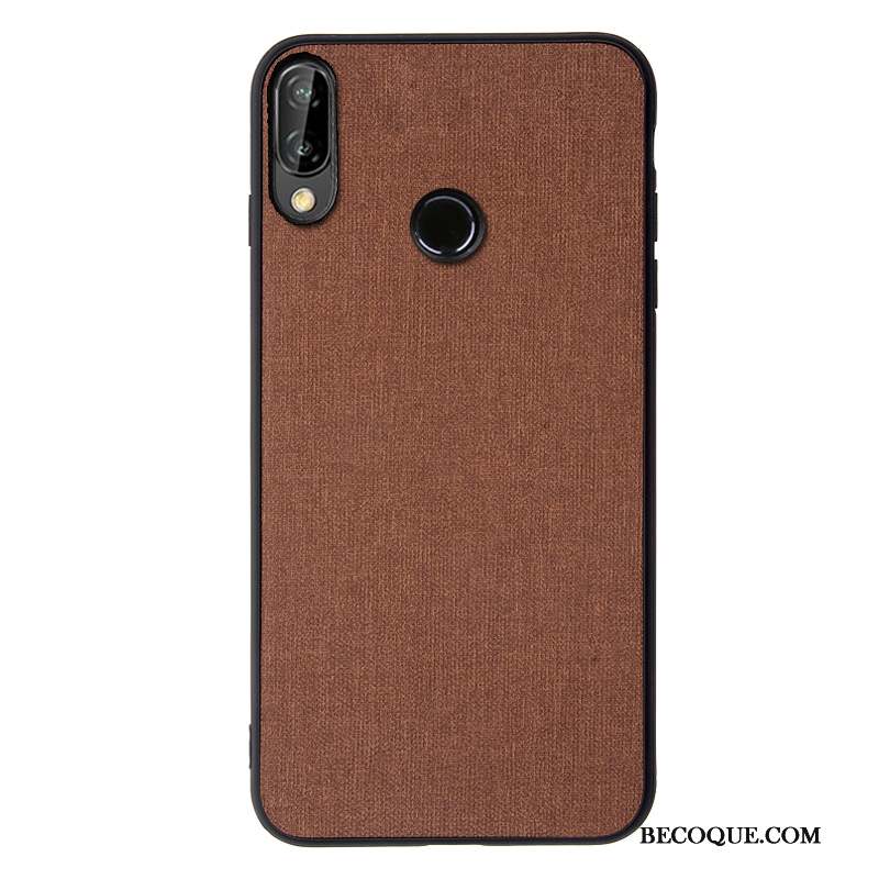 Huawei P20 Lite Incassable Fluide Doux Coque De Téléphone Étui Vert Tissu