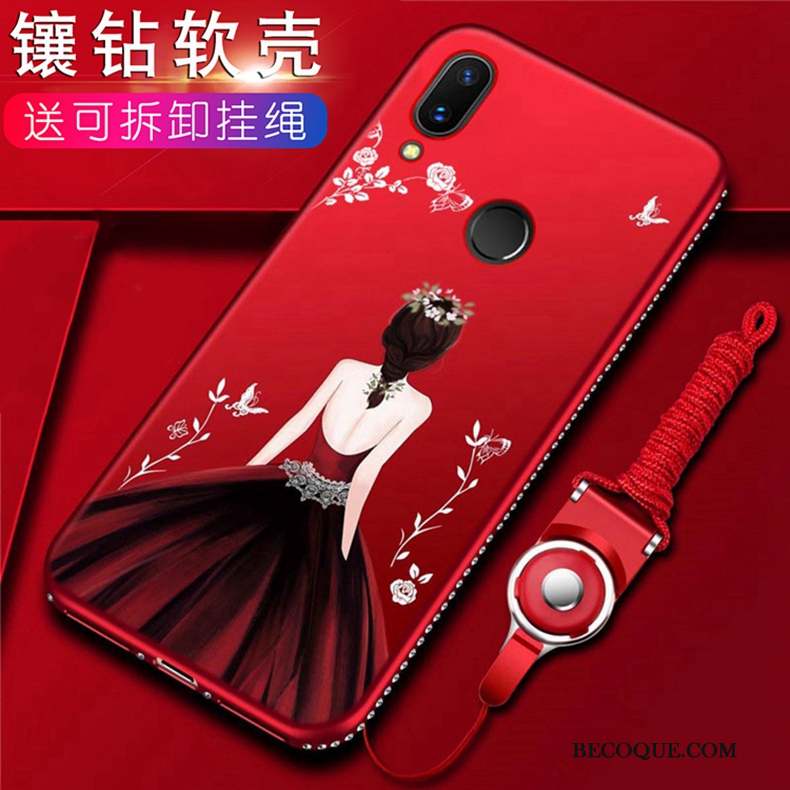 Huawei P20 Lite Mince Rouge Coque De Téléphone Silicone Fluide Doux Étui