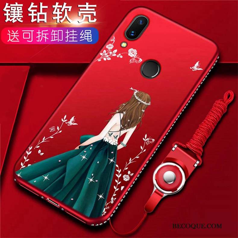 Huawei P20 Lite Mince Rouge Coque De Téléphone Silicone Fluide Doux Étui