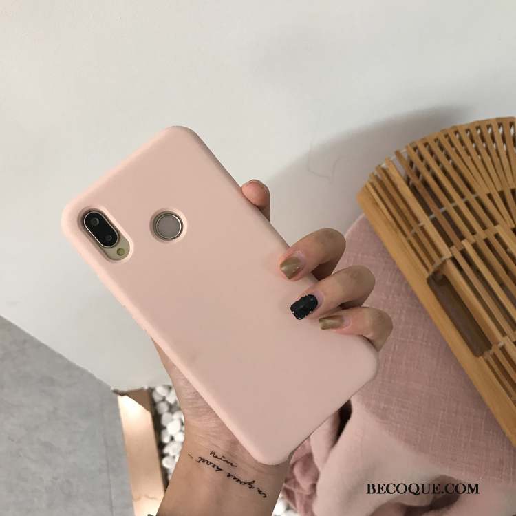 Huawei P20 Lite Ultra Citron Rose Couleur Unie Jaune Coque De Téléphone