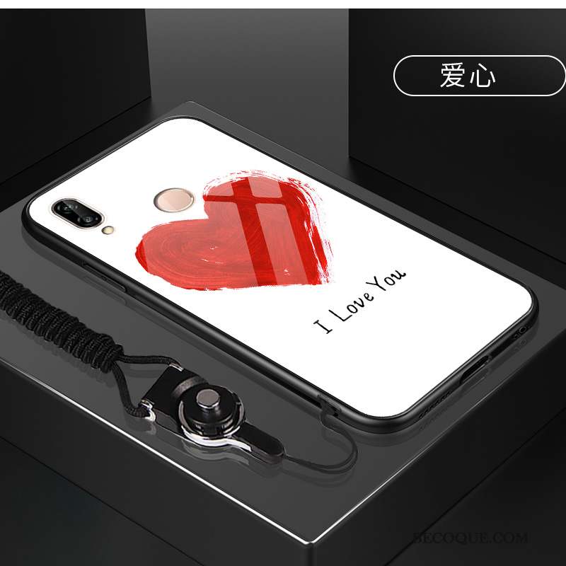 Huawei P20 Lite Verre Trempé Rouge Étui Coque De Téléphone Dessin Animé