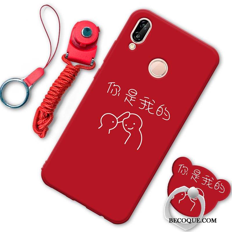 Huawei P20 Lite Étui Coque De Téléphone Rouge