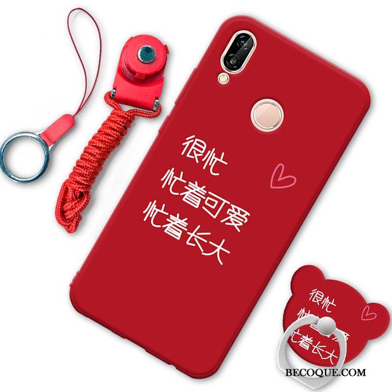 Huawei P20 Lite Étui Coque De Téléphone Rouge