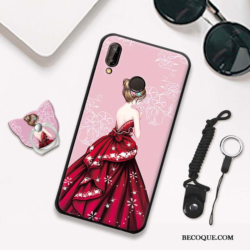 Huawei P20 Lite Étui Protection Nouveau Fluide Doux Rouge Coque De Téléphone