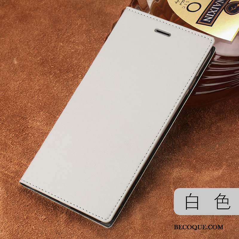 Huawei P20 Luxe Blanc Coque De Téléphone Cuir Véritable Clamshell Élégant