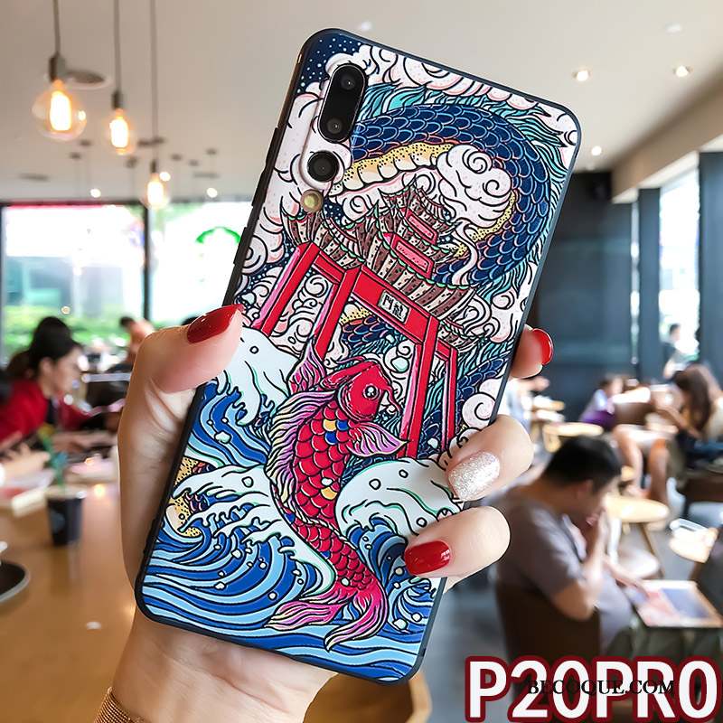 Huawei P20 Pro Coque Anneau Créatif Marque De Tendance Amoureux Très Mince Fluide Doux