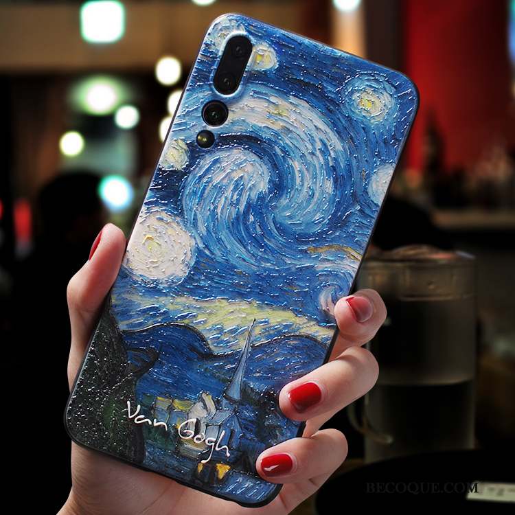 Huawei P20 Pro Coque Bleu Marque De Tendance Silicone Très Mince Tout Compris Nouveau