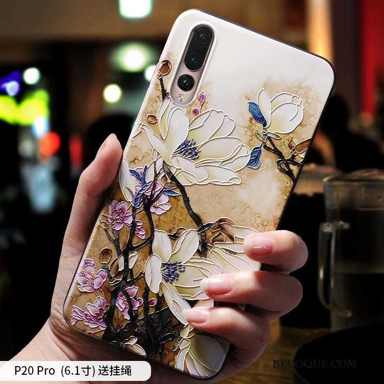 Huawei P20 Pro Coque Incassable Créatif Délavé En Daim Tendance Tout Compris Silicone