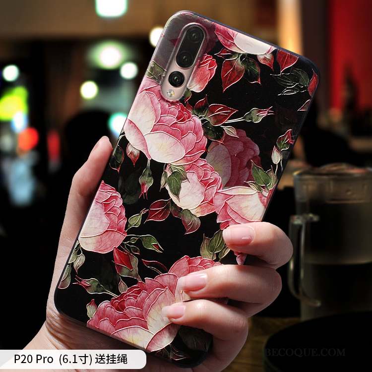 Huawei P20 Pro Coque Incassable Créatif Délavé En Daim Tendance Tout Compris Silicone