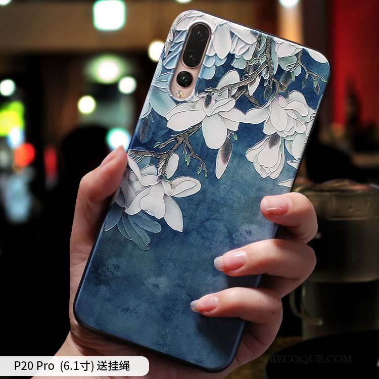 Huawei P20 Pro Coque Incassable Créatif Délavé En Daim Tendance Tout Compris Silicone
