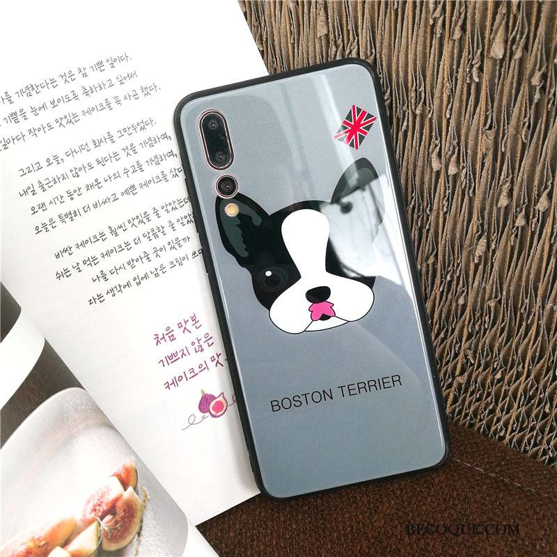 Huawei P20 Pro Coque Nouveau Miroir Verre Net Rouge Protection Étui