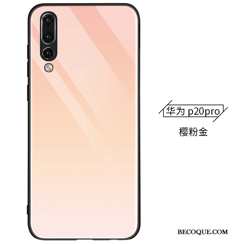 Huawei P20 Pro Coque Protection Bleu Créatif Verre Net Rouge Incassable