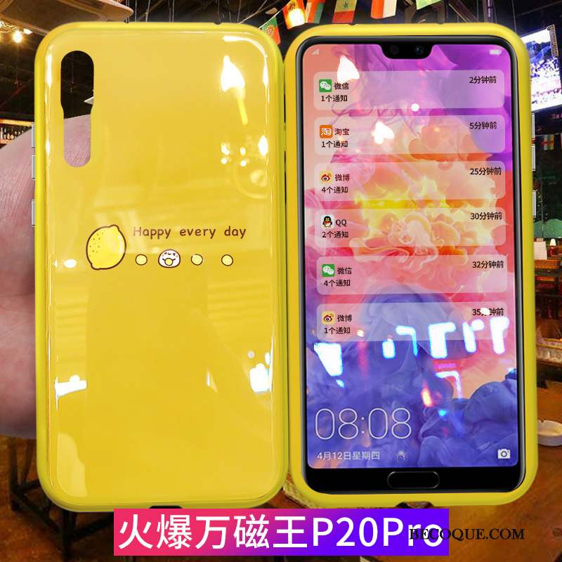 Huawei P20 Pro Coque Tendance Créatif Personnalité Très Mince Jaune Net Rouge