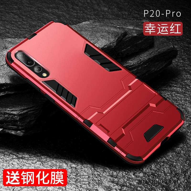 Huawei P20 Pro Coque Tendance Support Incassable Net Rouge Créatif Étui
