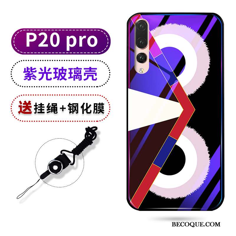 Huawei P20 Pro Coque Violet Difficile Ornements Suspendus Tendance Petit Miroir