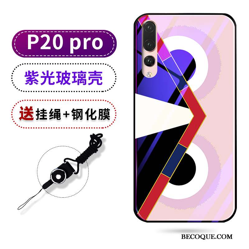 Huawei P20 Pro Coque Violet Difficile Ornements Suspendus Tendance Petit Miroir