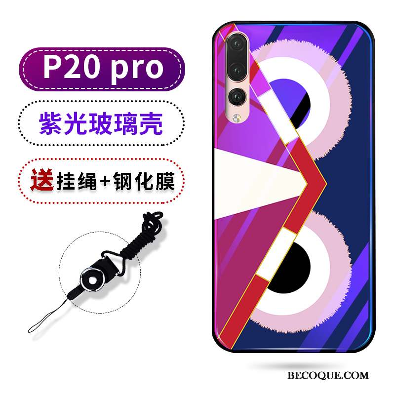 Huawei P20 Pro Coque Violet Difficile Ornements Suspendus Tendance Petit Miroir