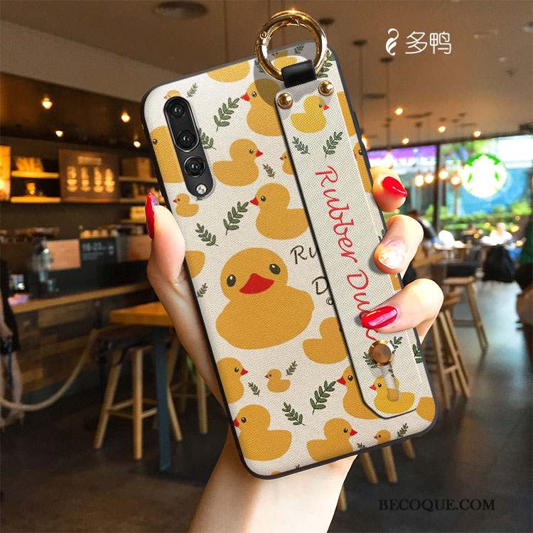 Huawei P20 Pro Modèle Fleurie Silicone Coque De Téléphone Support Dessin Animé Tissu