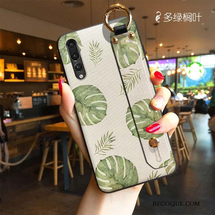 Huawei P20 Pro Modèle Fleurie Silicone Coque De Téléphone Support Dessin Animé Tissu