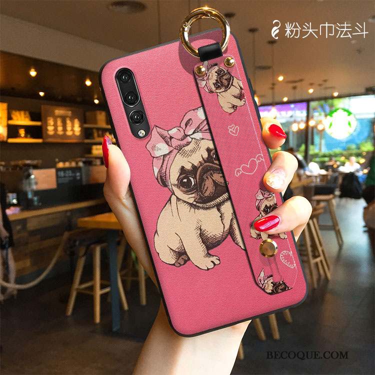 Huawei P20 Pro Modèle Fleurie Silicone Coque De Téléphone Support Dessin Animé Tissu