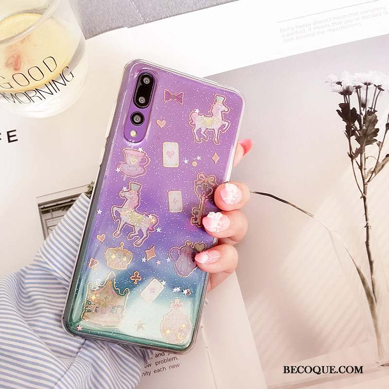 Huawei P20 Pro Personnalisé Coque Fluide Doux Transparent Violet De Téléphone